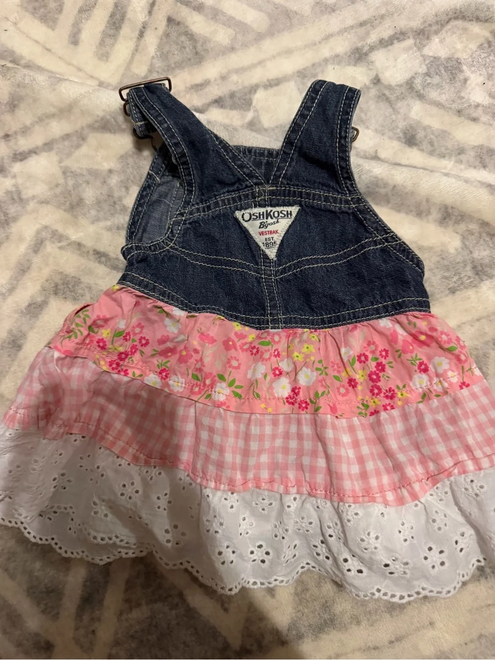 OshKosh B'gosh Denim Pink Floral Tiered Dress